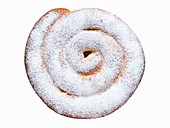 Snail cake with icing sugar
