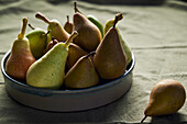 Still life with fresh pears