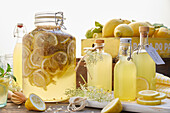 Homemade elderflower and lemonade