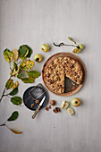 Apple and walnut cake with crumble