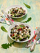 Dandelion salad with olives and feta
