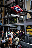 La Latina Metro stop in Madrid, Spain