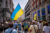 Protest gegen die russische Invasion in der Ukraine in Madrid, Spanien