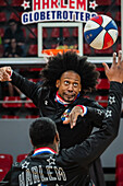 The Harlem Globetrotters perform at the Prince Felipe Pavilion in Zaragoza, Spain