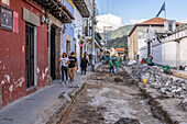 Road being fixed in Antigua Guatemala