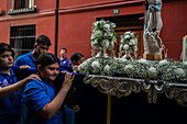 Tenth departure of the Cruz de Mayo, May Cross procession of the Brotherhood of Jesus el Pobre, Madrid, Spain.