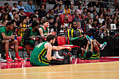 The Harlem Globetrotters perform at the Prince Felipe Pavilion in Zaragoza, Spain