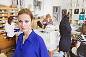 Portrait of Female Employee at Embroidery Design Studio