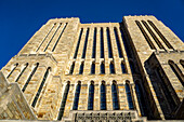 Sterling Memorial Library, Außenansicht von unten, Yale-Universität, New Haven, Connecticut, USA