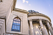 Schwarzman Center, Außenansicht des Gebäudes, Ansicht von unten, Yale University, New Haven, Connecticut, USA