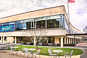 Caspersen Student Center, exterior view, Harvard Law School, Harvard University, Cambridge, Massachusetts, USA