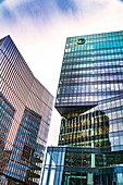 MIT Museum (left), Google office building (right), exterior view, Cambridge, Massachusetts, USA