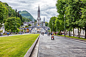 LOURDES - JUNE 15,2019: Basilica of Our Lady of the Rosary in Lourdes,France