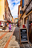 Banyuls-sur-Mer - July 21,2019: Saint Pierre shopping street,Banyuls-sur-Mer,Pyrenees-Orientales,Catalonia,Languedoc-Roussillon,France