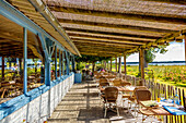 Seignosse,Frankreich,Terrasse des Restaurants Les Roseaux,Frankreich- September 06,landes,seignosse