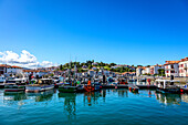 Saint-Jean-de-Luz,France - September 08,2019 - View of the harbor and the village dwellings