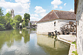 France. Seine et Marne. Medieval village of Moret sur Loing. Mill.