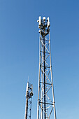 Frankreich. Seine und Marne. Boissy le Chatel. Mobilfunk-Relais-Antennentürme.
