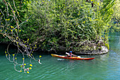 France. Val de Marne. Champigny sur Marne. Canoeing on the Marne. Watering hole island