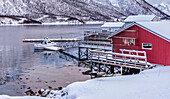 Norwegen,Stadt Tromso,Insel Senja,Fischerhafen am Ende eines Fjordes