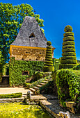 France,Perigord Noir,Dordogne,Jardins du Manoir d'Eyrignac (Historical Monument),topiary and dovecoat