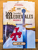 Spanien,Rioja,Mittelalterliche Tage von Briones,Plakat der 23. Feierlichkeiten (als Fest von nationalem touristischem Interesse erklärt) (Jakobsweg)