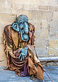 Spain,Rioja,medieval village of Briones (classified among the most beautiful villages in Spain),monster-headed dummy