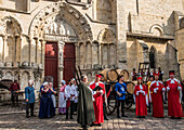 Frankreich,Gironde,Saint Emilion,Feierlichkeiten zum 20. Jahrestag der Eintragung in die UNESCO-Liste des Weltkulturerbes,Zeremonie der Kennzeichnung der Fässer durch die Jurade