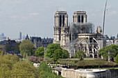 Frankreich,Paris,75,1.Arrondissement,Ile de la Cite,Kathedrale Notre-Dame nach dem Brand,17.April 2019