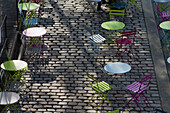 France,Paris,75,4th arrondissement,the Quai des Celestins,terrace of a cafe