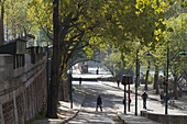 Frankreich,Paris,75,4.Arrondissement,Voie George Pompidou in der Nähe des Quai des Celestins,Frühlingsmorgen