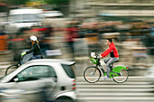 Frankreich,Paris,75,4.Arrondissement,Quai de l'Hotel de ville,zwei Radfahrer