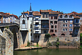 Frankreich,Nouvelle Aquitaine,Lot et Garonne department (47),Villeneuve sur Lot,old city and Lot river