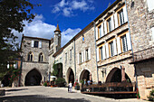 France,Nouvelle Aquitaine,Lot et Garonne department (47),Monflanquin,medieval village,arcades square