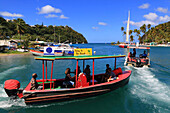 Englisch Westindien, St. Lucia. Marigot Bay,Taxiboote