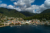 Englisch Westindien, St. Lucia. Soufriere Stadt
