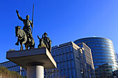 Europe,Belgium,Brussels. Don Quixote and Sancho Panza statue