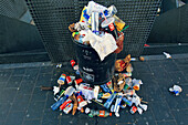 Europe,Belgium,Brussels,trash that overflows