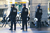 Europe,Belgium,Brussels. Belgian police