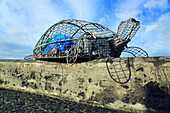 Insel Sao Miguel, Azoren, Portugal. Schildkröte und Müll