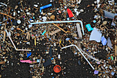Plastic trash on a beach