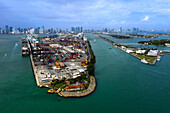 Usa,Florida,Miami harbour. Dodge Island