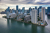 Usa,Florida,Miami. Man-made island Brickell Key. Biscayne Bay