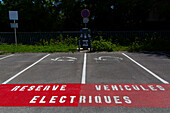 Parking space reserved for electric vehicles