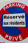 Parking reserved for residents
