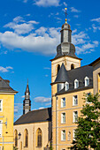 Europe,Luxembourg,Luxembourg City. . Upper town and bell tower of the Saint-Michel church