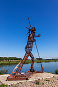 Europe,Nederlands. Province of Limbourg. Venlo. Maas River. 'Peaceful Warrior' by Rik van Rijswick