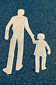 Pedestrian street,pictogram on the ground