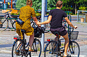Couple biking in the Netherlands