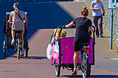 Europa,Niederlande,Provinz Limburg,Venlo. Kindermädchen auf dem Fahrrad.